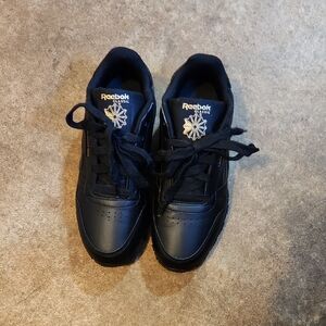 Reebok Men's Black Leather Sneakers